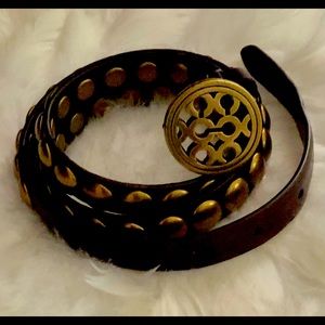 Coach Belt with Brass Studs